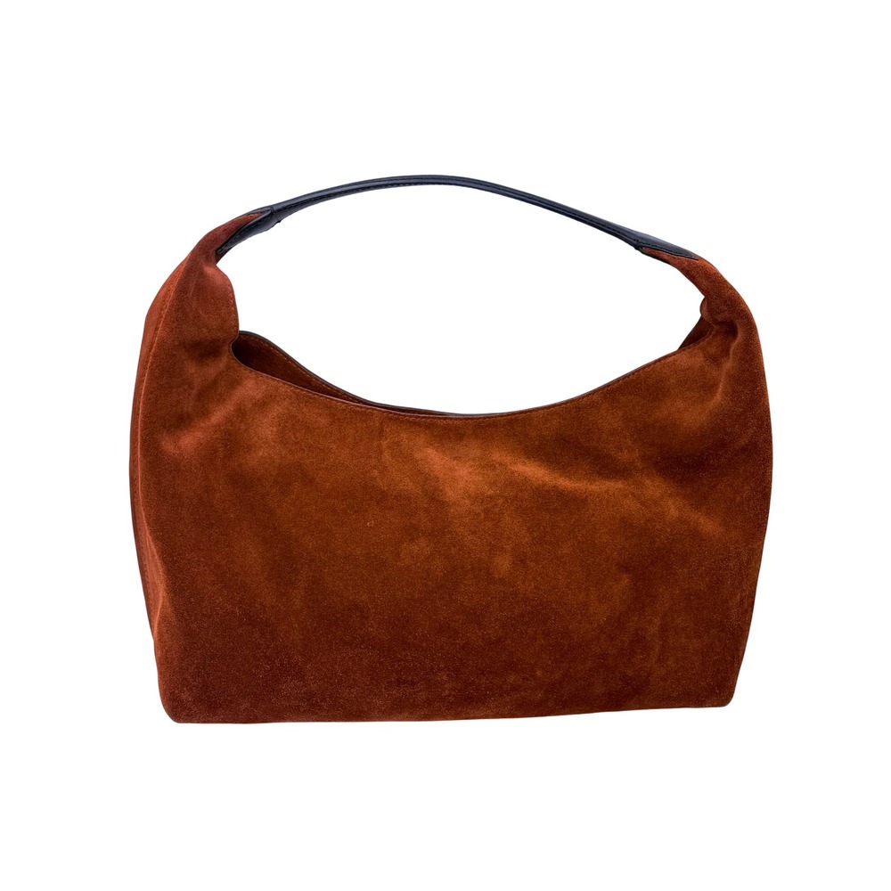 Madewell The Mylie Italian Suede Shoulder Bag Brown Slouchy Hobo Magnetic Snap